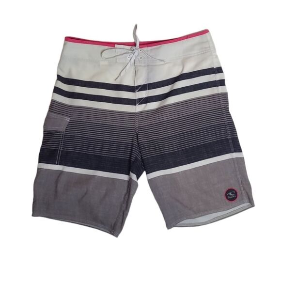 O'NEILL Hyperfreak striped boardshorts unlined surf swim trunks‎ 34 - Picture 1 of 9